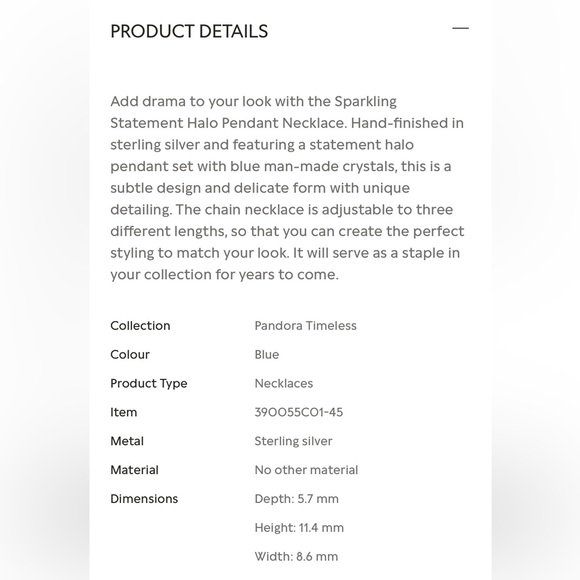 Pandora Royal Blue Sparkling Statement Necklace & Earring Set - Picture 3 of 6